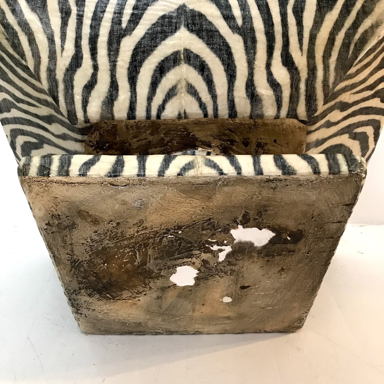 Papier-Mâché Zebra Pedestal Bowl