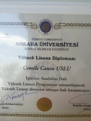 Diplomama kavuştum sonunda :)