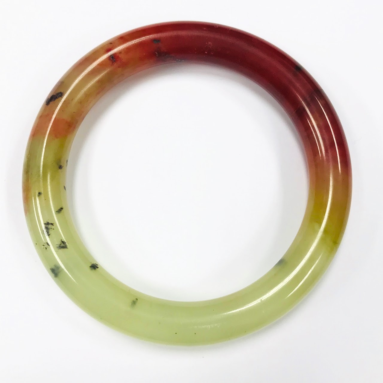 Green & Red Jade Bangle #1