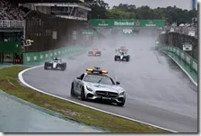 La partenza dietro safety car del gran premio del Brasile 2016