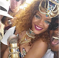 RIHANNA CHESTY PEEKS ON VACATION IN THE CARIBBEAN