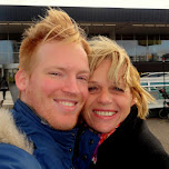 saying goodbye to my mom at the airport in IJmuiden, Netherlands 