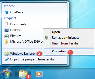 Windows 7, Windows Explorer, โฟลเดอร์