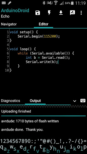 Screenshot ArduinoDroid - Arduino/ESP8266