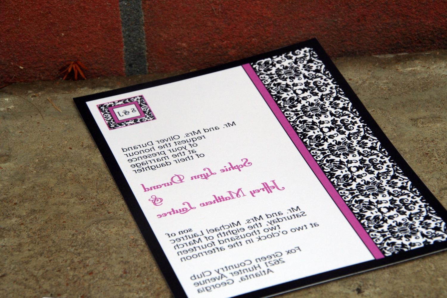 damask wedding invites