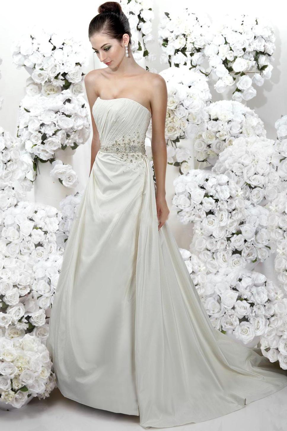 Modest Discount Beaded Zipper Natural Waist Designer Wedding Dresses