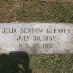 Click to Expand Julia Benbow Gleaves
The Gleaves Family Cemetery
Cripple Creek, Wythe County, Virginia