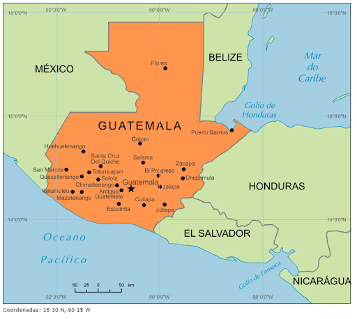 Blog de Geografia: Mapa da Guatemala