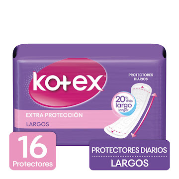 Protectores Diarios Kotex Largos x 16 und  