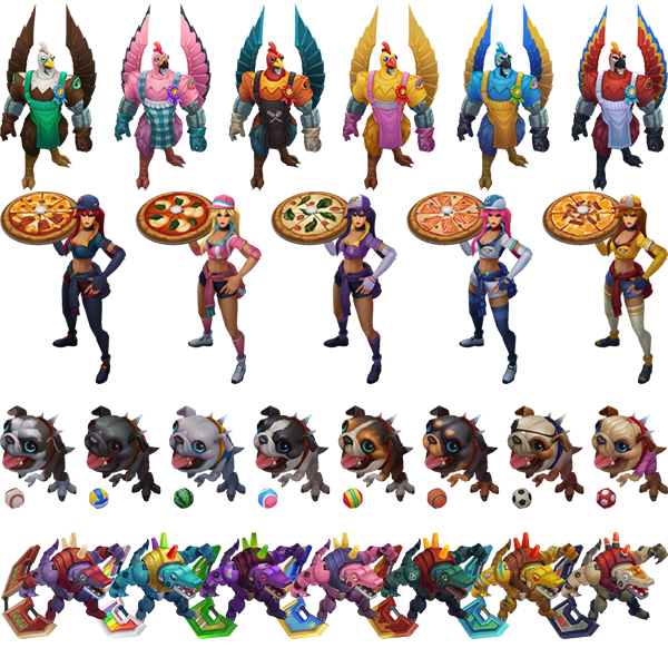Đa Sắc của Gà-lio, Sivir Pizza, Kog'Maw Cún Con, Renekton Đồ Chơi Đa Sắc của Gà-lio, Sivir Pizza, Kog'Maw Cún Con, Renekton Đồ Chơi