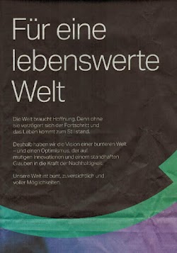 Plakat: »Für eine lebenswerte Welt...«.