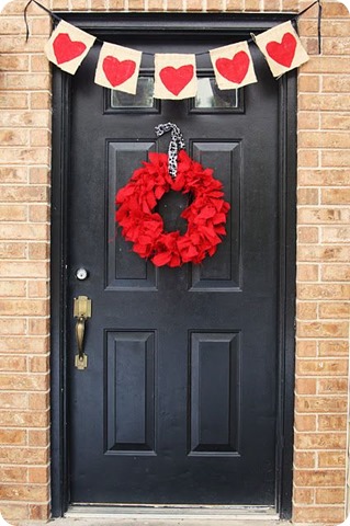 valentine door at a little crafting