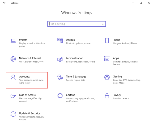 Windows 10, acceso asignado