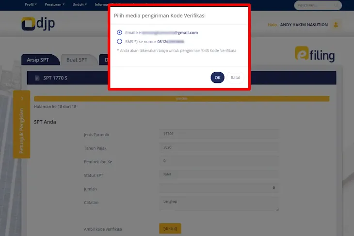 DJP Online Form Isian Verifikasi Kode SPT Tahunan 2021