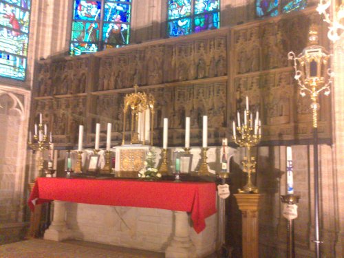 Retabel in de kerk van Hakendover.