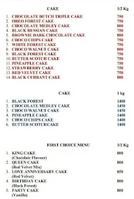 Cake Express menu 1