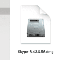 ไฟล์ dmg ของแอพ Skype