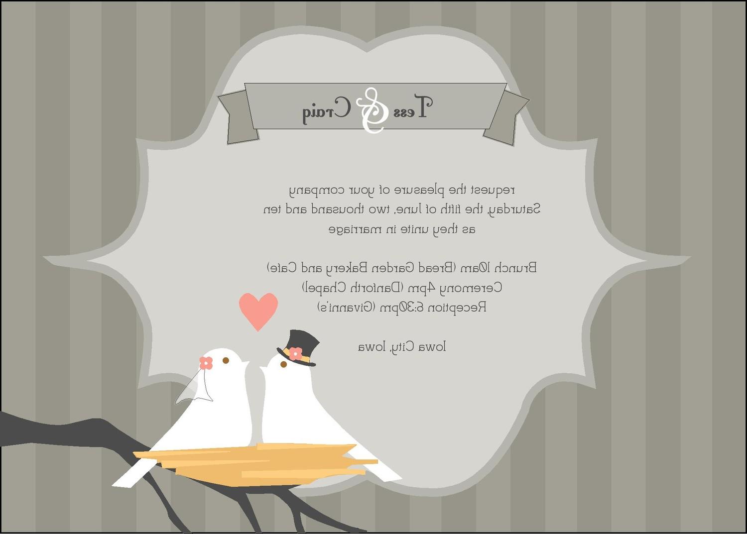 Dove Wedding Invitation