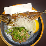 raw horse mackerel, with the rest fried in Tokyo, Japan 