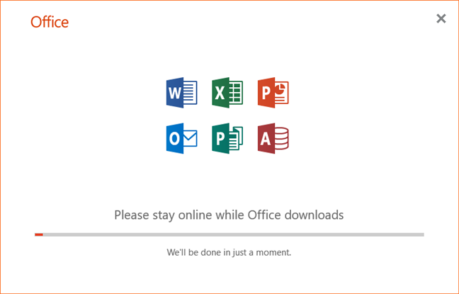 Chạy trình cài đặt cho Office 365 64-bit