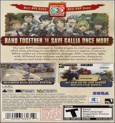 Valkyria Chronicles II psp