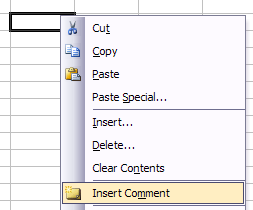 เพิ่มความคิดเห็นใน excel