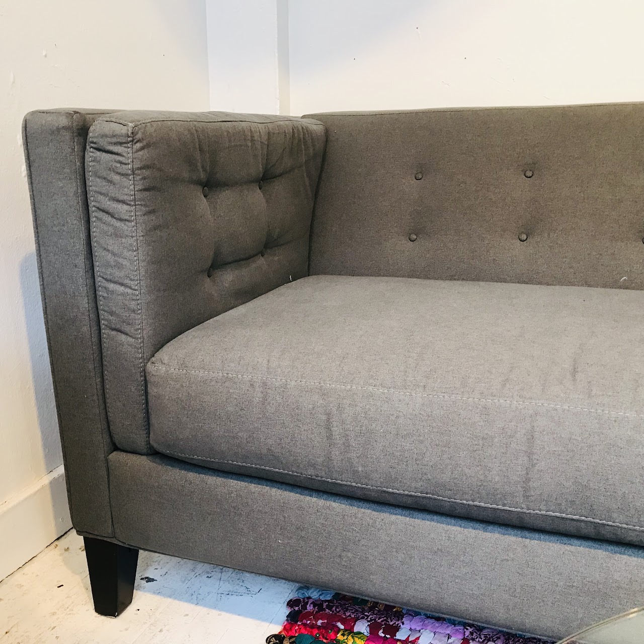 Button-Tufted Back Tuxedo Sofa