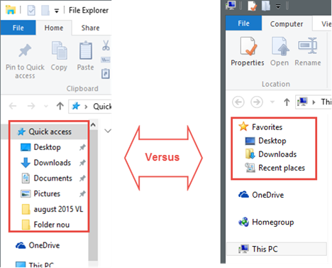 Windows 10, Windows 8.1, file, explorer, modifiche, differenze