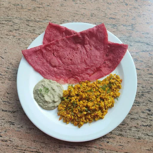 Chicken Bhurji With Beetroot Multigrain Dosa