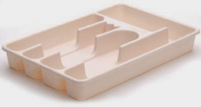  Rubbermaid 2919-RD BISQUE Bisque Plastic Cutlery Tray - Quantity 6