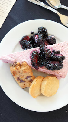 Boysenberry cassata, yuzu butter chiffon cake, soft cream, boysenberry sauce at the Lifewise Oregon Berry Festival Gala Berry Dinner 2015