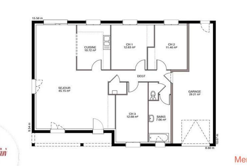  Vente Terrain + Maison - Terrain : 1 174m² - Maison : 74m² à Épannes (79270) 