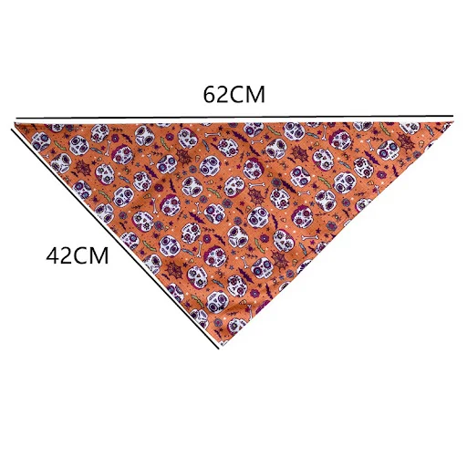 2 Pack Halloween Dog Bandanas Pumpkin Ghost Dog Triangle Scarf Bibs Pet Triangle Kerchiefs For Medium To Large Dogs Pets
