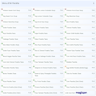 Mr Paratha menu 1