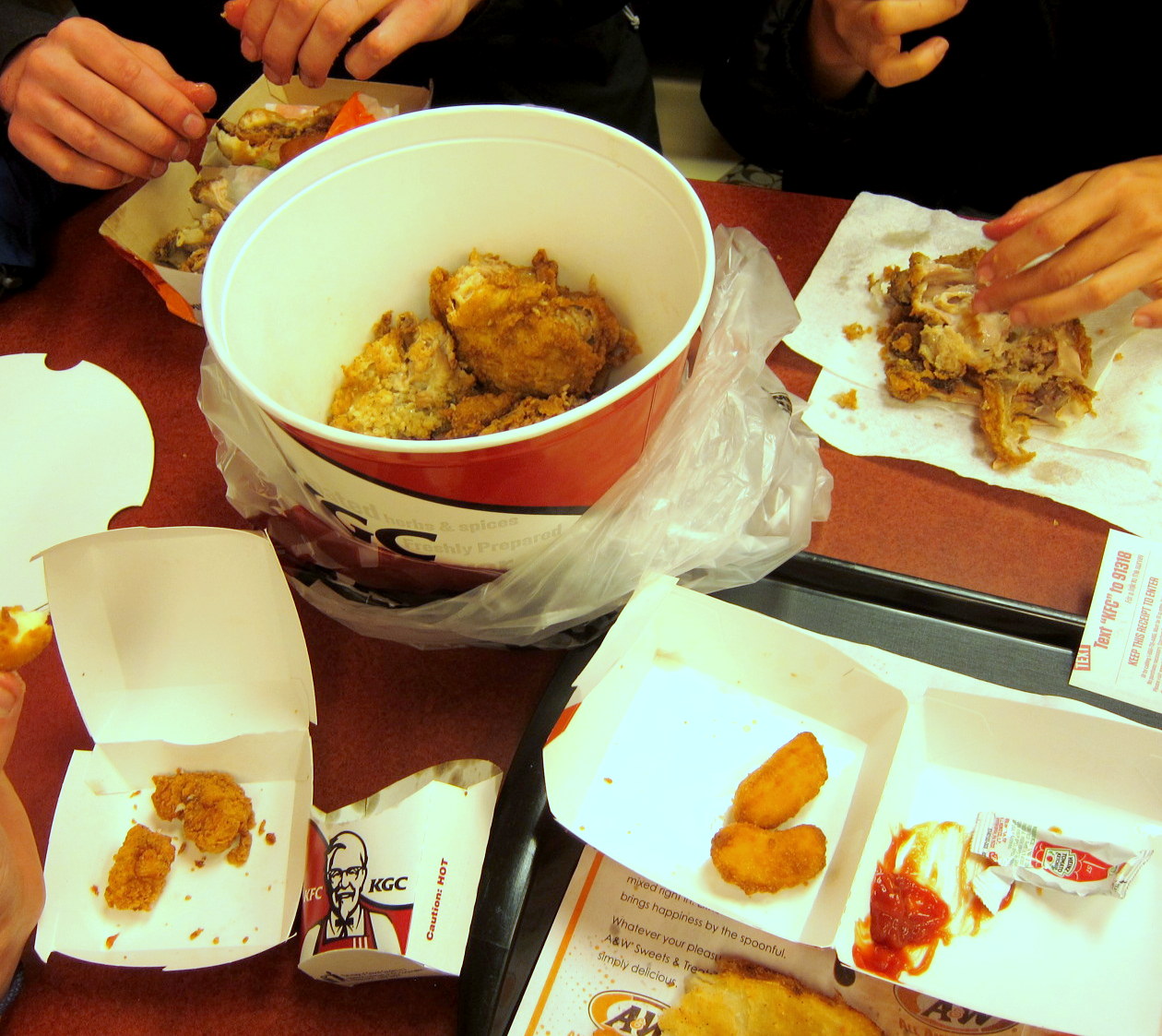 After climbing food orgy