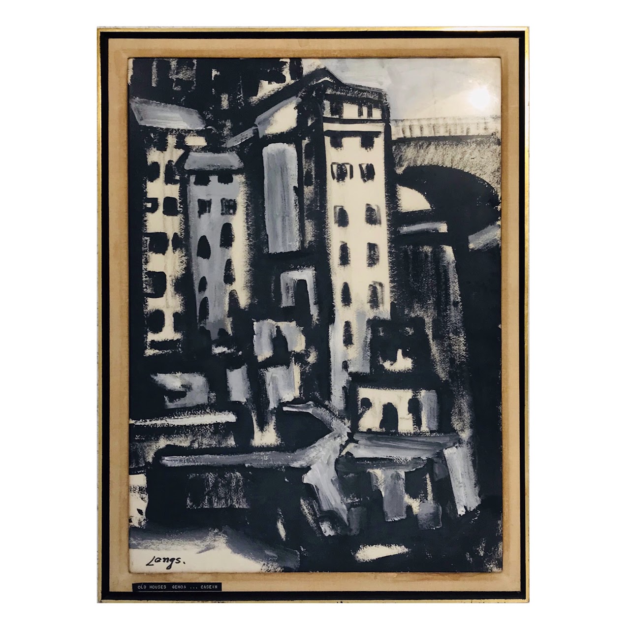 Signed Casein Cityscape Painting