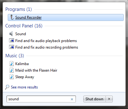 Geluidsrecorder, Windows 7, Windows 8