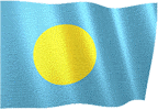 Animated waving Palauan flags