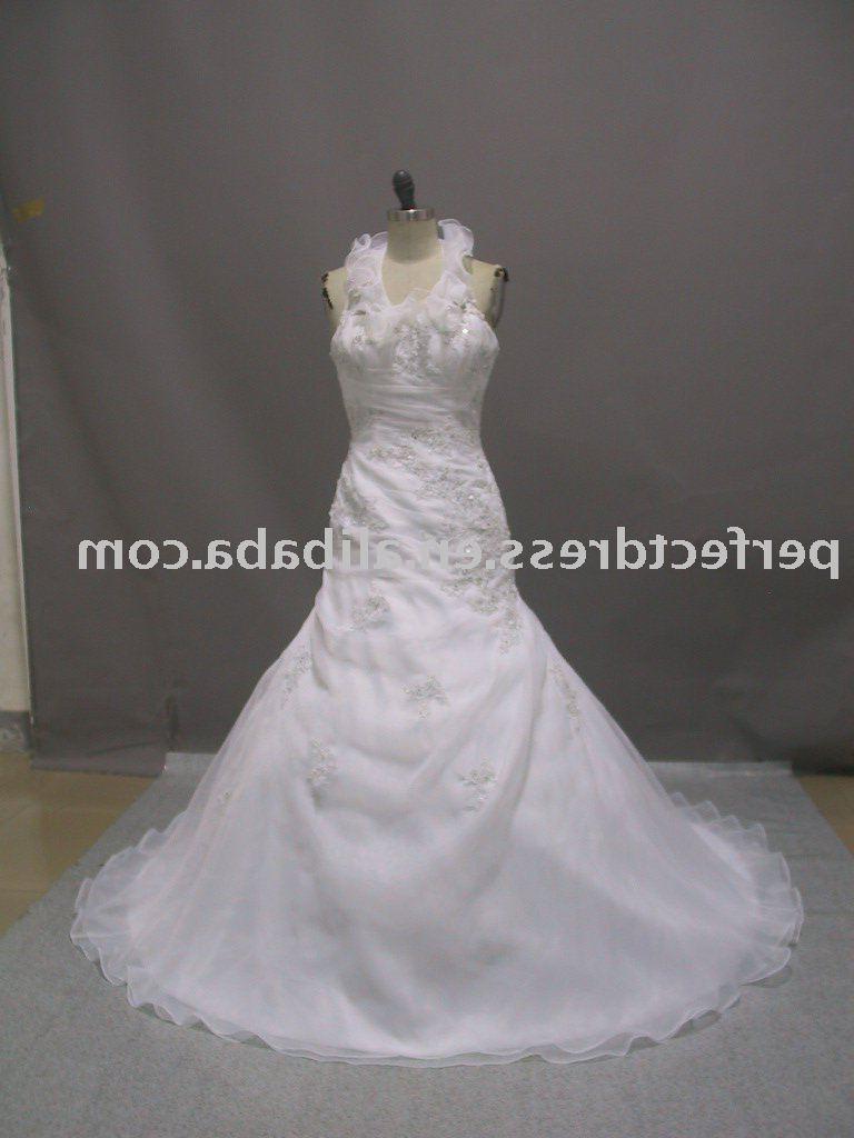 See larger image: Halter organza A line ladies fashion wedding dresses 2011