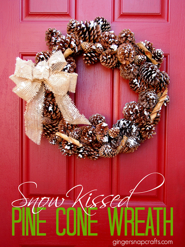 Snow Kissed Pine Cone Wreath with DecoArt Snow-Tex_thumb