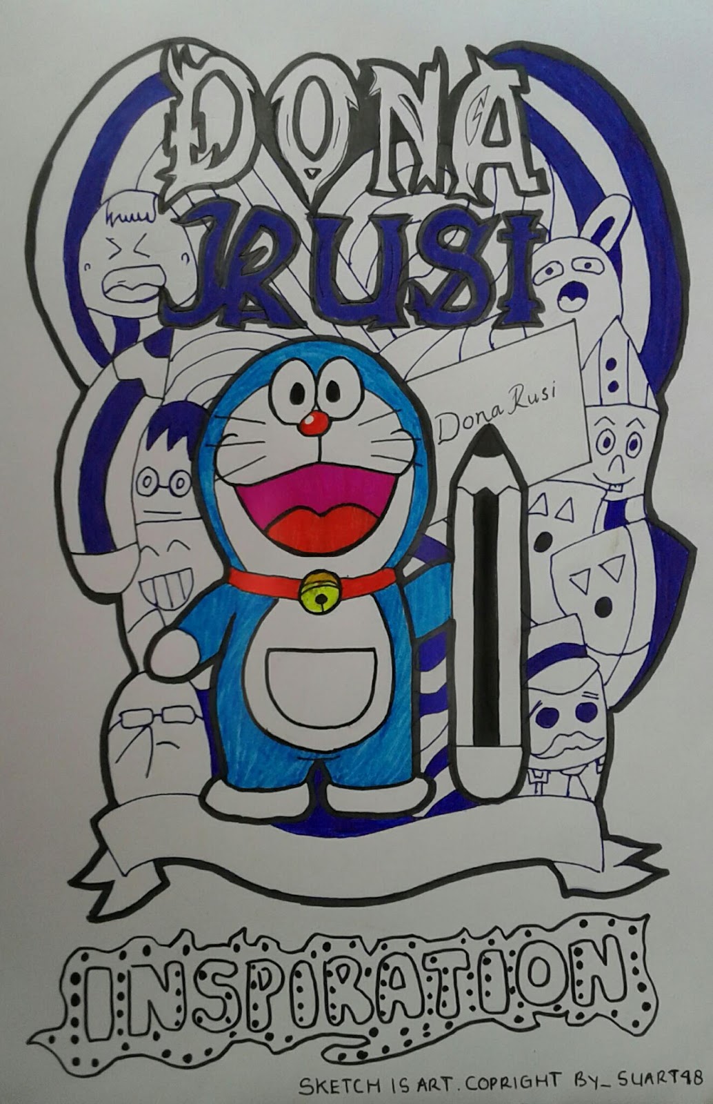 SUART Drawing DOODLE ART DORAEMON