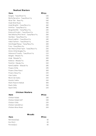 Manglore Condiments menu 1