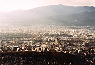 Skyline of Kyoto City, Kyoto, Japan.