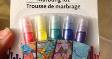 Water Marbling - Jot Marbling Kit from the Dollar Tree 