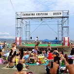 enoshima eastside beach stage in Fujisawa, Japan 