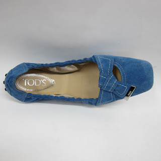 Tod's Blue Suede Mocs