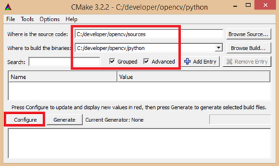 configurar cmake para opencv