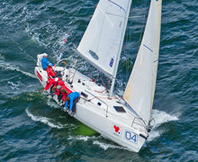 J/105 sailing off Puerto Montt, Chile