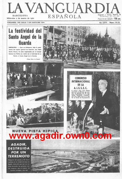 صحيفة الاسبانية الكتالانية la vanguardia وتخصيتها لاخبار زلزال اكادير سنة 1960 Jhkhj