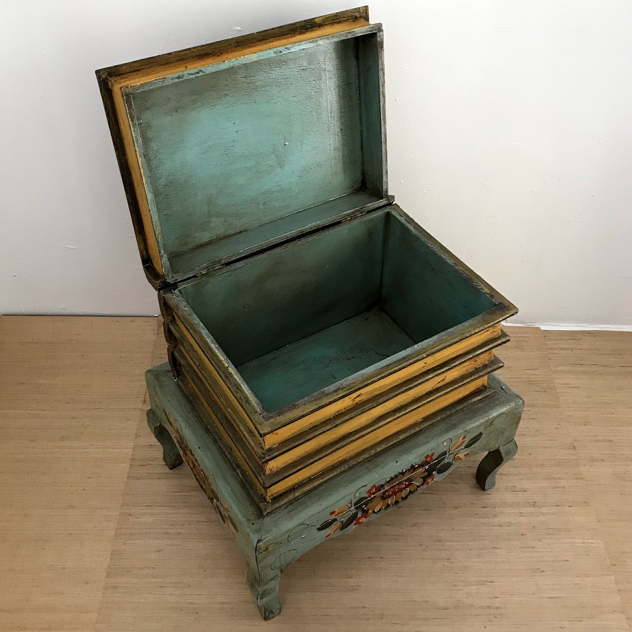 Hand-Painted Book Stack Chest